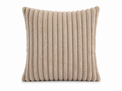 Tiseco Home Studio Cushion - Ribbed Plush Texture - Beige