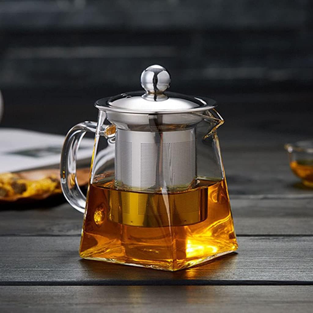 Transparent Glass Teapot with Stainless Steel Infuser