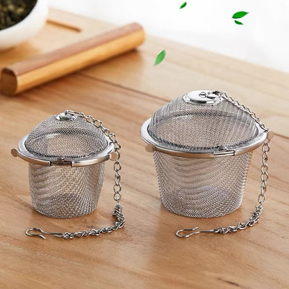 Stainless Steel Tea Strainer With Chain Handle
