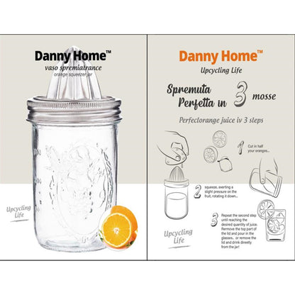 Danny Home Stainless Steel Manual Citrus Juicer With Glass Jar 300ml