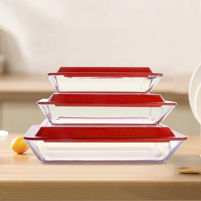 FENIX Set of 3PCS Tempered Nesting Glass Bakeware Set