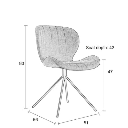OMG Dining Chair with Black Metal Legs – Modern Upholstered Accent Chair for Dining Room & Office