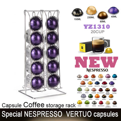 Coffee Capsule Stand Rack For Nespresso Vertuo – Holds 20-Capsules