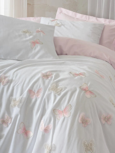 3D Embroidered Satin Double Duvet Cover Set Charming