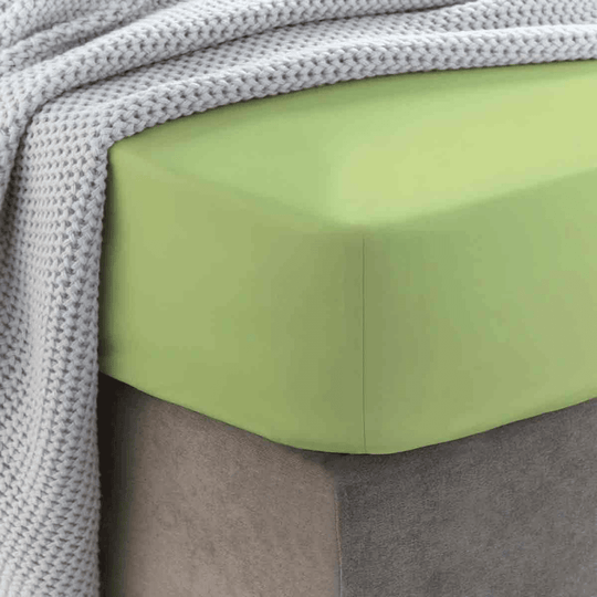 Double size Fitted Sheet set, 100% Cotton LIGHT GREEN