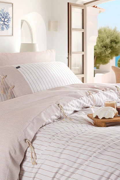 Cruise Double Yarn Dyed Duvet Cover Set - Beige