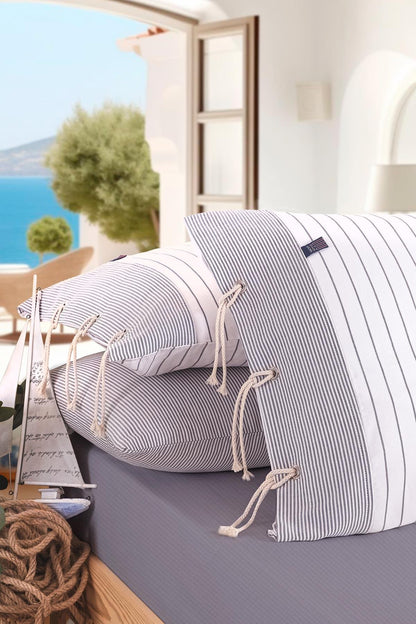 Cruise Double Yarn Dyed Duvet Cover Set - Indigo