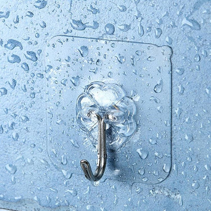6-Pcs Heavy Duty Waterproof Transparent Adhesive Stainless-Steel Hooks 5.5cm (Load Up to 2-3 Kg)