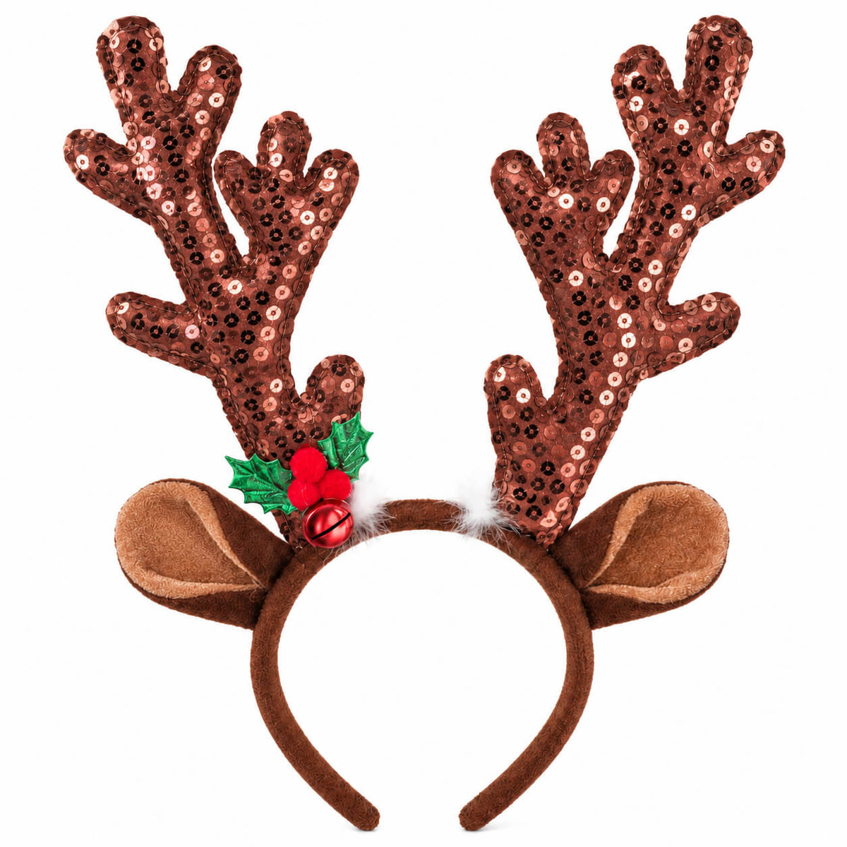 Noël Sequin Reindeer Antler Christmas Headband