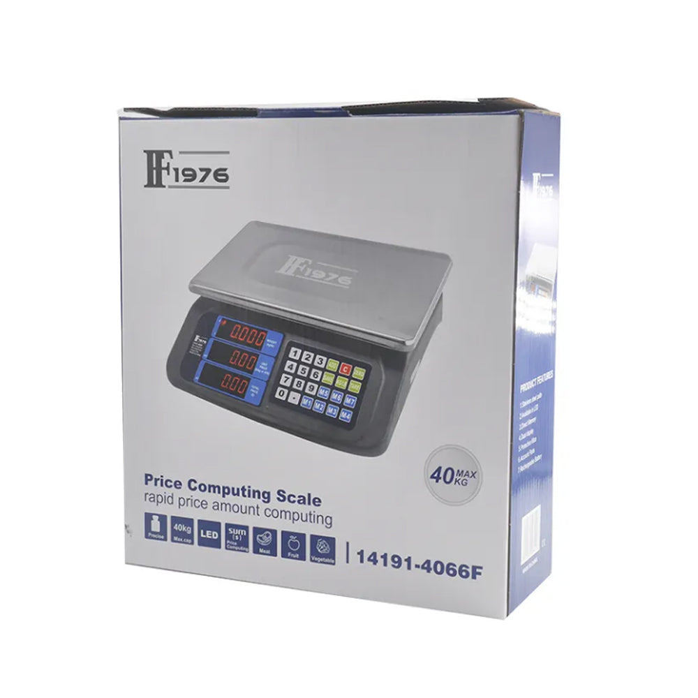 40KG Stainless Steel Rechargeable Digital Pricing &amp; Weighing Scale With 3-LCD Display