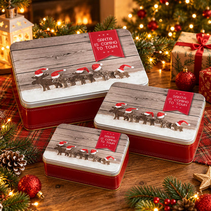 Cucina & Tavola Christmas Storage Tin Set – Set of 3