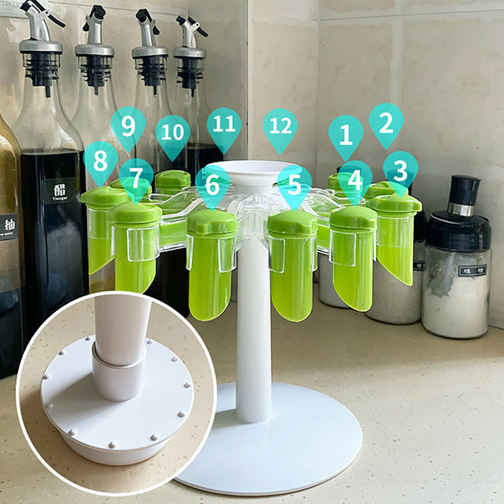 Rotating Spice Organizer Gripper Condiment Clips