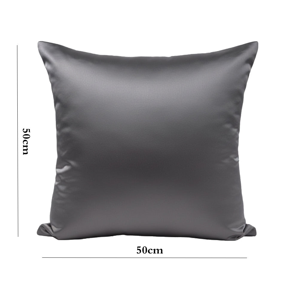 Danny Home Silk Fabric Cushion – Dark Grey  50x50cm