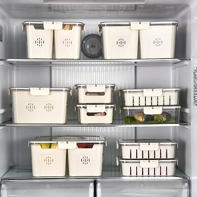 Food Storage Containers Box With Clear Lid and Removable Drain Tray