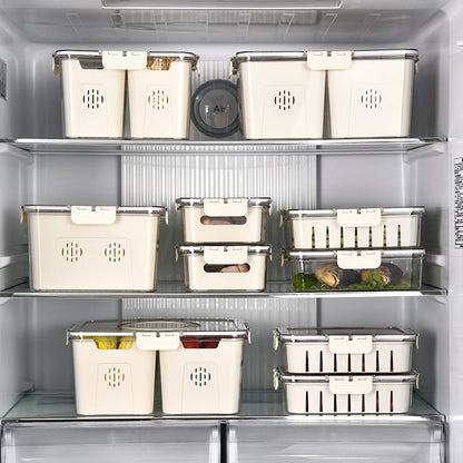 Food Storage Containers Box With Clear Lid and Removable Drain Tray