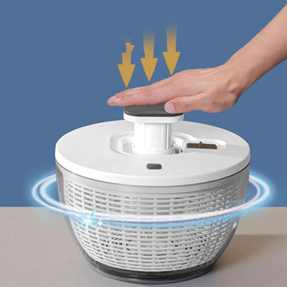 Danny Home One-Handed Easy Press Large Vegetable Dryer Salad Spinner Mixer 26cm