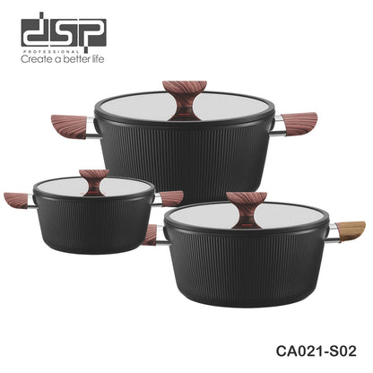 DSP CA021-S02 𝑴𝒂𝒔𝒕𝒆𝒓𝒑𝒊𝒆𝒄𝒆 𝑪𝒐𝒐𝒌𝒘𝒂𝒓𝒆 Set of 6-Pcs Black