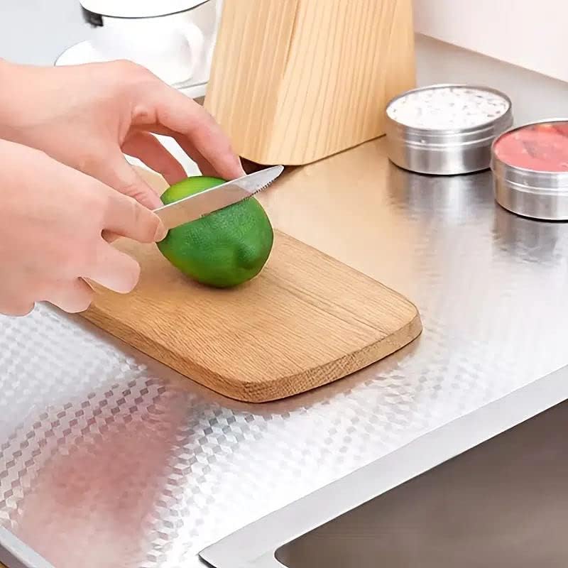 Waterproof Peel and Stick Oil-Proof Self Adhesive Aluminum Foil 60x200cm