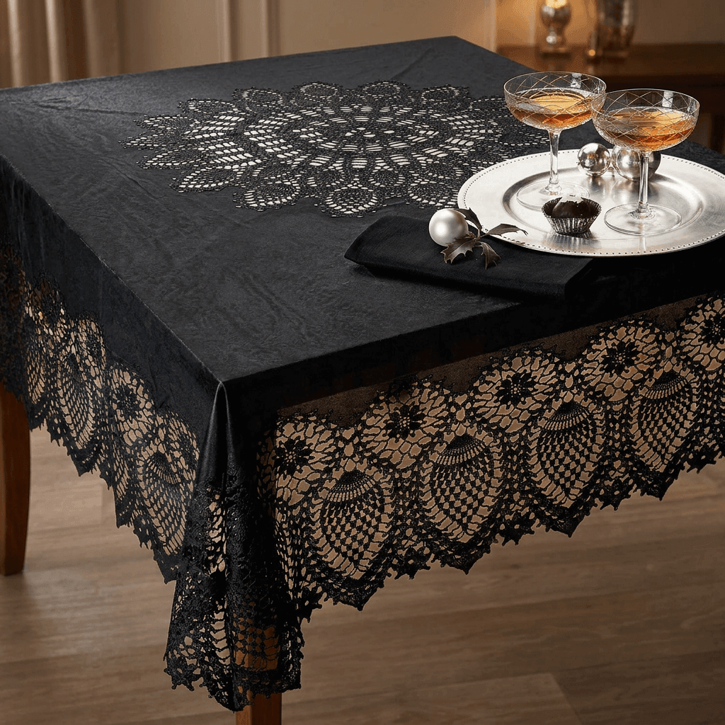 Black Lace Tablecloth