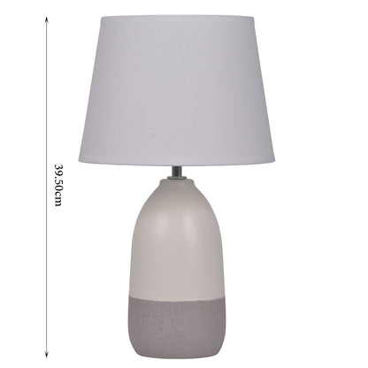 Danny Home White With Grey Table Lamp 39.50cm