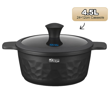 DSP CA022-S01-Black, Die-Casting Non-Stick Casserole Set – 7 Pieces
