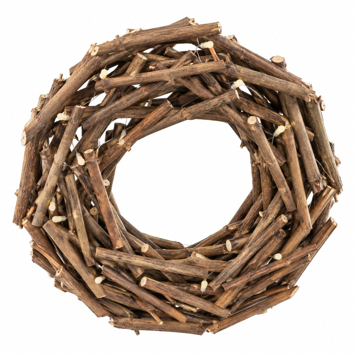 LED Rustic Twig Christmas Wreath – 30 cm, 10 Warm White LEDs