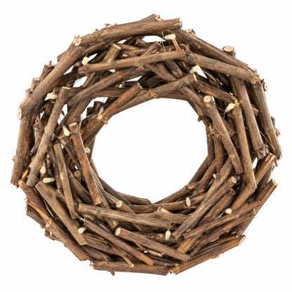 LED Rustic Twig Christmas Wreath – 30 cm, 10 Warm White LEDs