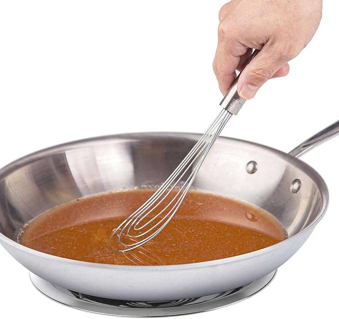 Stainless Steel Flat Roux Whisk – 2-in-1 Stirring & Scraping Tool