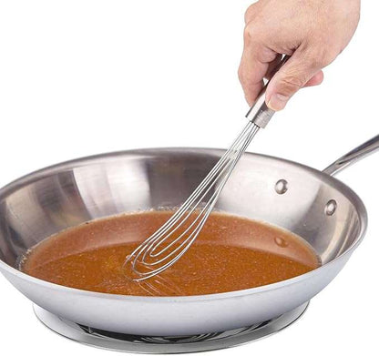 Stainless Steel Flat Roux Whisk – 2-in-1 Stirring & Scraping Tool