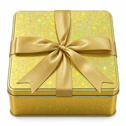 Cucina & Tavola Christmas Gift Tin with Gold Ribbon