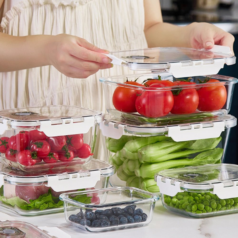 1480ml Borosilicate Rectangle Glass Food Storage Container With Microwave, Freezer & Dishwasher Safe NFH-77311