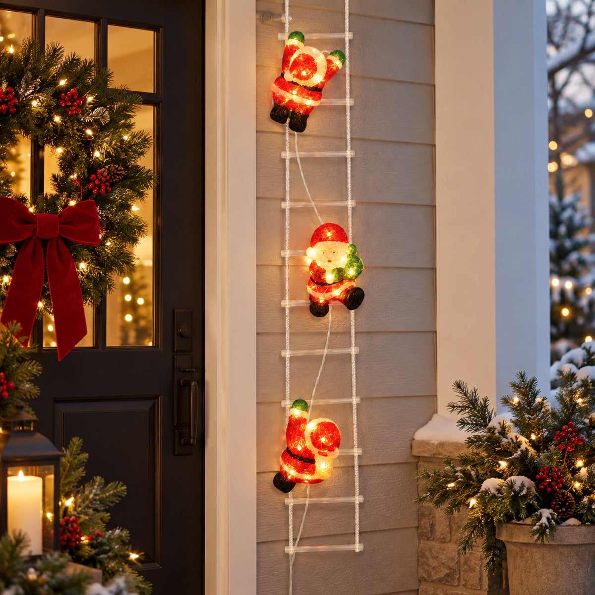 Noël Outdoor LED Santa Ladder Christmas Decoration – 157 cm