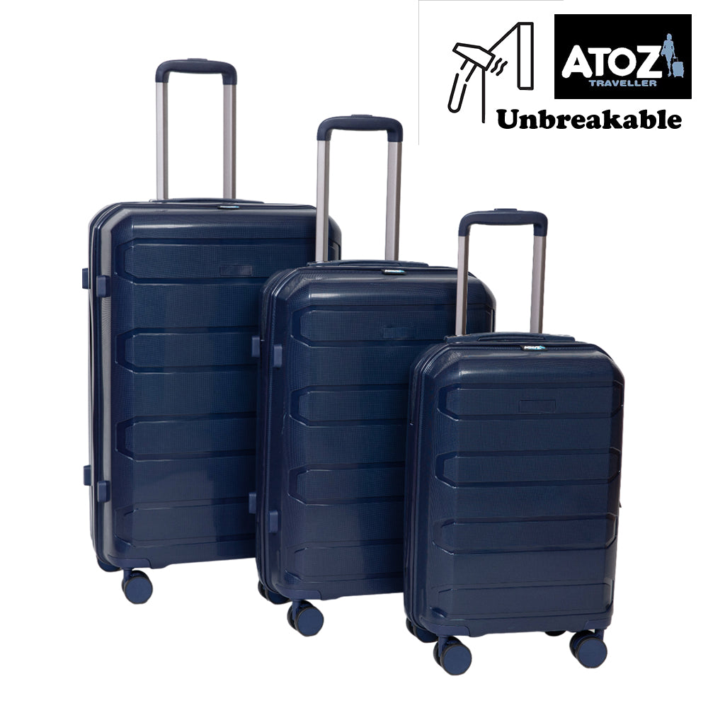 AtoZ Traveler, PP 100% Unbreakable Luggage Set of 3 Pcs,