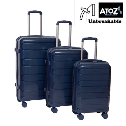 AtoZ Traveler, PP 100% Unbreakable Luggage Set of 3 Pcs,