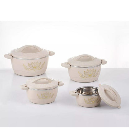 Set of 4 Round Thermal Insulating Pots for Food Storage