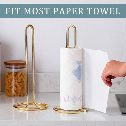 Tissue Holder Standing Rack with Weighted Base for Kitchen Counter top, Gold
