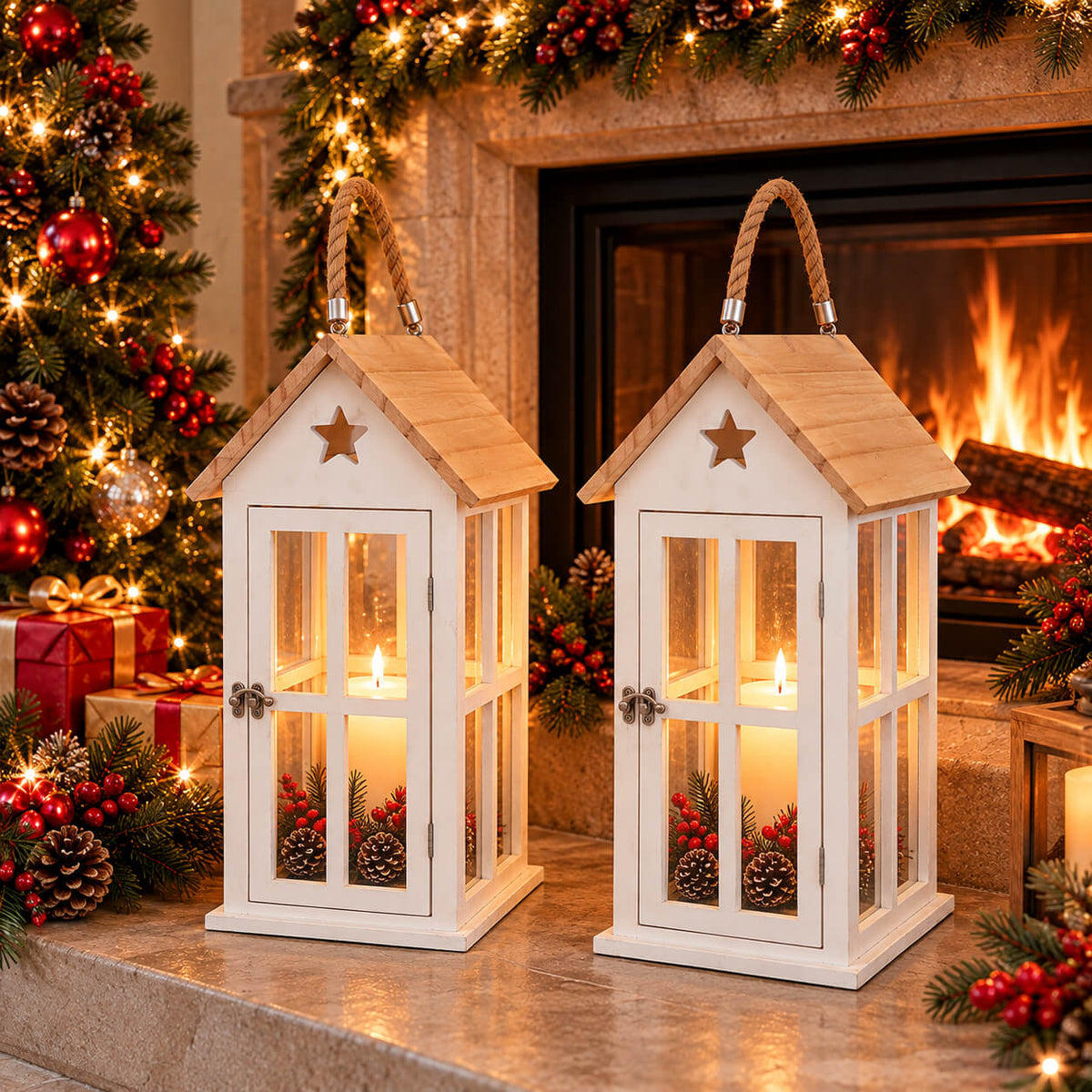 Migros Alpine Lodge Wooden Christmas Lantern