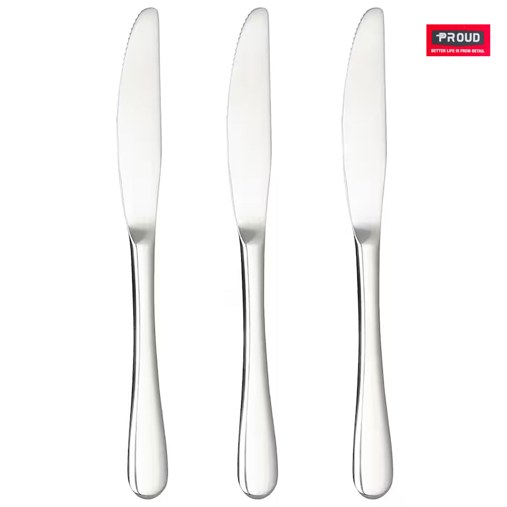 PROUD 3-Pieces Stainless Steel Dinner Knife Silverware Set