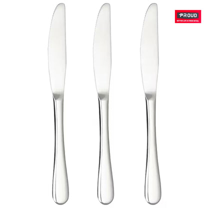 PROUD 3-Pieces Stainless Steel Dinner Knife Silverware Set