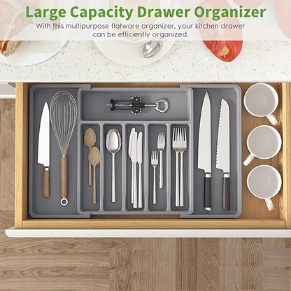 Expandable Drawer Organizer – Adjustable Cutlery & Utensil Storage