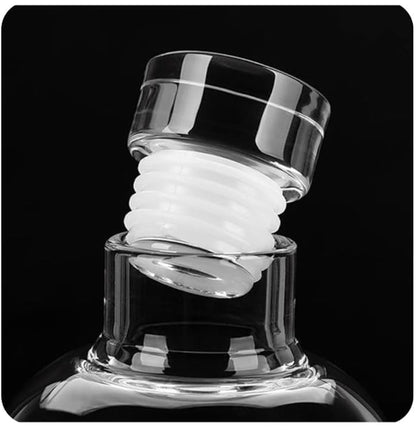 Danny Home H2O crystal-clear Glass Water Bottle with Colorful Caps 750ml
