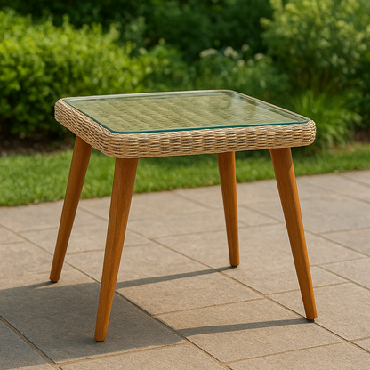 Migros Copenhagen Handwoven Rattan Outdoor Dining Table