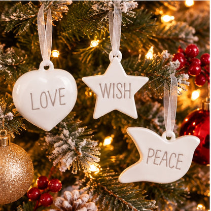 Micasa Ceramic Christmas Ornaments – Set of 3