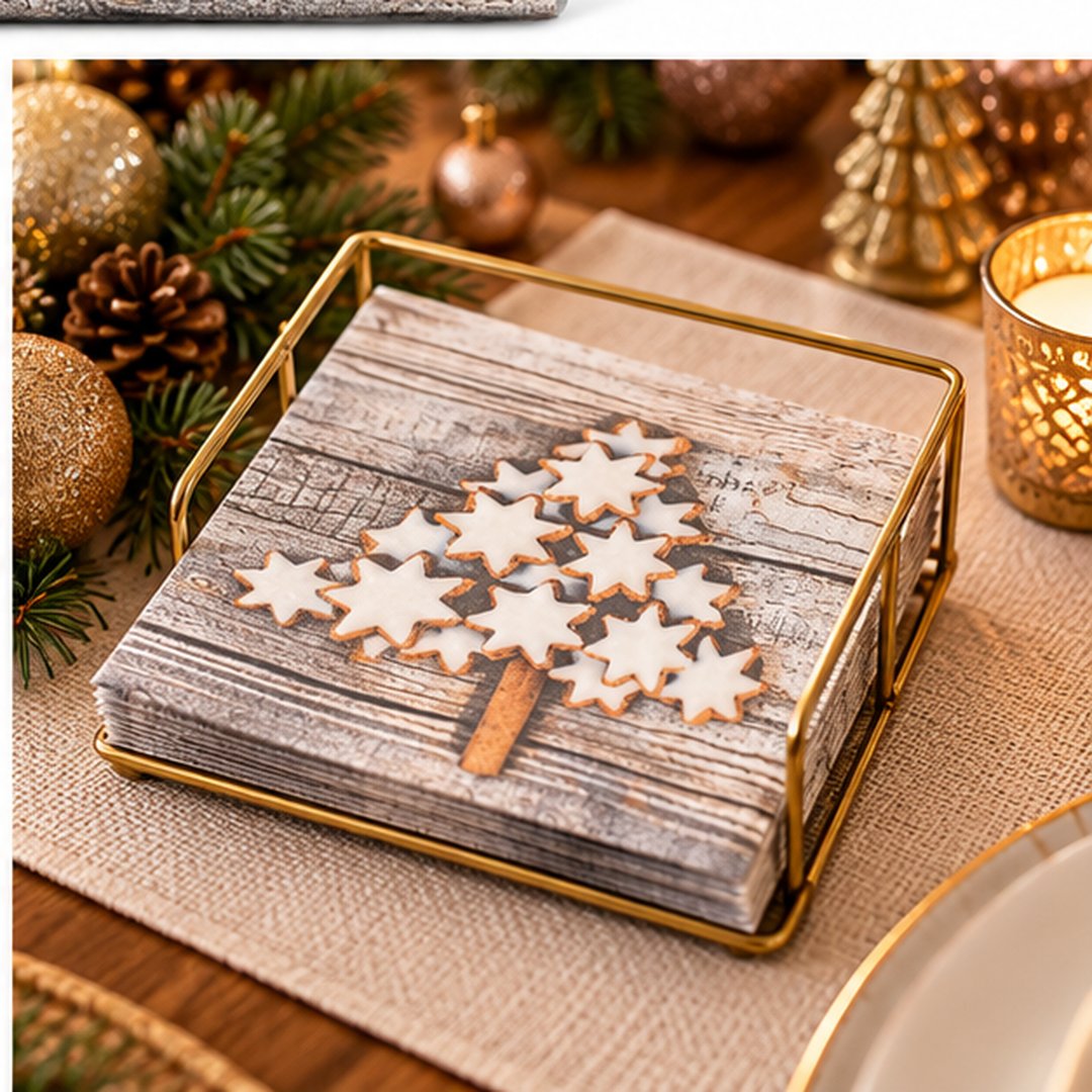 Cucina & Tavola Alpine Lodge Christmas Paper Napkins – 20 Pack, 33 × 33 cm