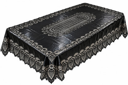 Noël Black Lace Tablecloth – 152 × 264 cm