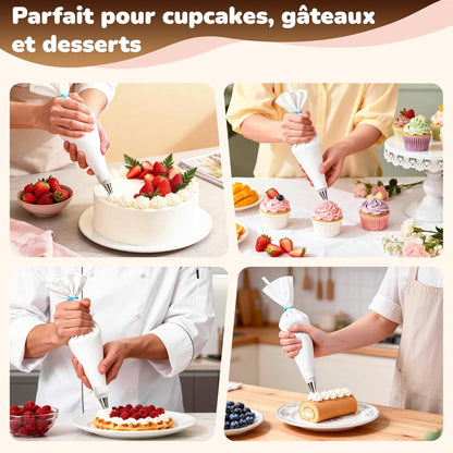 Cake Decorating Tools 5-PC Set Silicone Kitchen Accessories Icing Piping Cream Pastry Bag