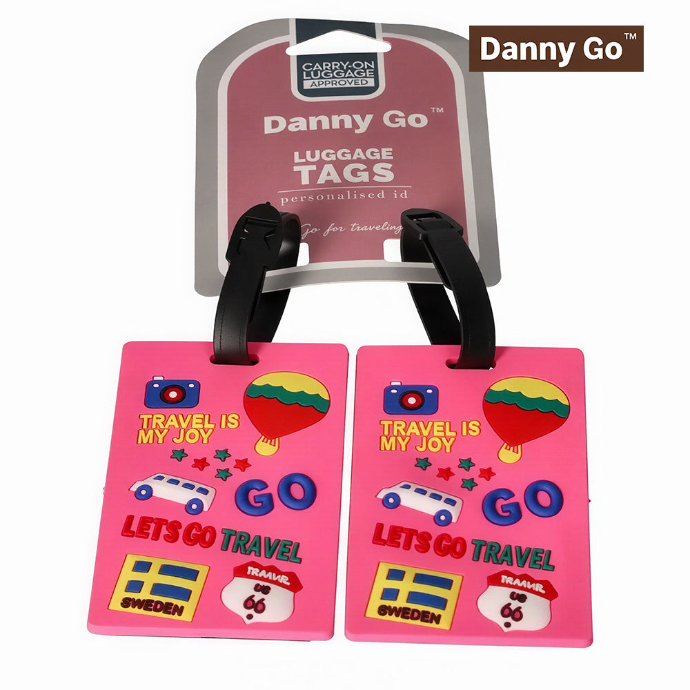 Danny Go Luggage Tag Set – 2 Pieces Pink