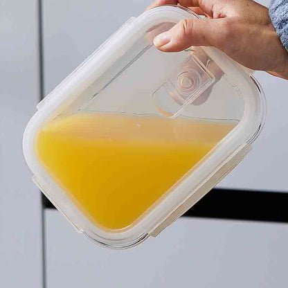 3-Pcs Rectangle Glass Food Storage Container Set 410/700/1040ml