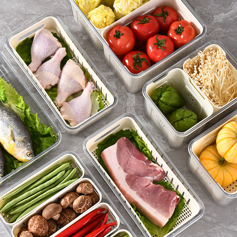 Food Storage Containers Box With Clear Lid and Removable Drain Tray