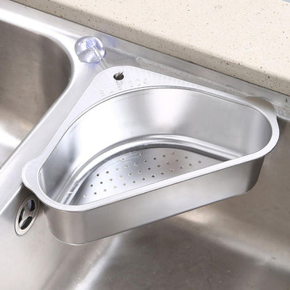 Stainless Steel Triangular Sink Strainer Basket Silver